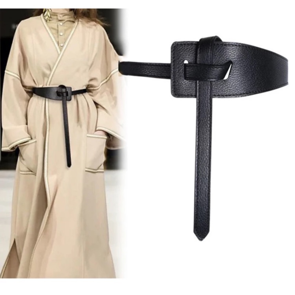 NWT Tan Wrap Coat Belt Vegan Leather O/S - Picture 3 of 10